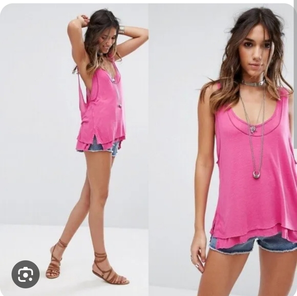 Free People Karmen Tank in Pink XS NWOT - Picture 4 of 7